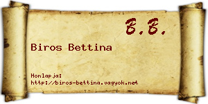 Biros Bettina névjegykártya
